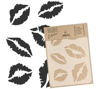 NAKLEO DIY Reutilizable Plástico Plantilla - 30x42cm - Labios Boca Diseño - Arte Artesanía Muro Pintar Patrón Modelo Scrapbooking Decoupage - Tejido Muebles Madera