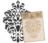 NAKLEO DIY Reutilizable Plástico Plantilla - 30x42cm - Ornamento Damasco Clásico 2 - Arte Artesanía Muro Pintar Patrón Modelo Scrapbooking Decoupage - Tejido Muebles Madera