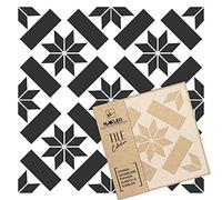 NAKLEO Errada Tile Plantilla de plástico reutilizable - 10x10cm - Moderno Estrella Rectángulo - Geométrico marroquí - Adoquín Bloque Concreto Piso Pared Pintura Plantilla Madera