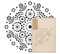 NAKLEO Grande Plantilla de Pintura, Diámetro 105 cm, Mandala de Puntos Aborigen, Reutilizable Plástico Plantilla, Arte Artesanía DIY, Geométrico Patrón para pintar Muro Suelo Madera Tejido Muebles