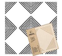 NAKLEO Maior Tile Plantilla de plástico reutilizable - 20x20cm - Líneas Pintado a mano Cuadrado - Geométrico marroquí - Adoquín Bloque Concreto Piso Pared Pintura Plantilla Madera