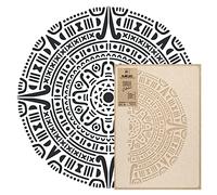 NAKLEO Mandala Pintura Plantilla Grande - Diámetro 59 cm - Azteca Círculo Geométrico Adorno - Plantilla de Plástico Reutilizable para Paredes