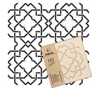 NAKLEO Mazara Tile Plantilla de plástico reutilizable - 33x33cm - Líneas Españolas Morisca - Geométrico marroquí - Adoquín Bloque Concreto Piso Pared Pintura Plantilla Madera
