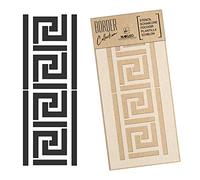 NAKLEO Plantilla de Borde para Pintura 21x45cm, Clásico Simetría Ornamento Patrón, Stencil Plástico y Reutilizable de Dibujo, DIY Artesanía Manualidades Casa Decoración, Pared Madera Tejido Muebles