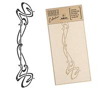 NAKLEO Plantilla de Borde para Pintura 21x45cm, Ornamento Art Nouveau Patrón, Stencil Plástico y Reutilizable de Dibujo, DIY Artesanía Manualidades Casa Decoración, Pared Madera Tejido Muebles
