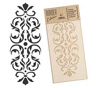 NAKLEO Plantilla de Borde para Pintura 21x45cm, Ornamento Clásico Barroco Patrón, Stencil Plástico y Reutilizable de Dibujo, DIY Artesanía Manualidades Casa Decoración, Pared Madera Tejido Muebles