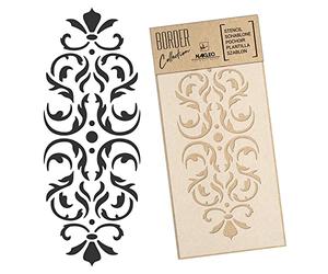 NAKLEO Plantilla de Borde para Pintura 21x45cm, Ornamento Clásico Barroco Patrón, Stencil Plástico y Reutilizable de Dibujo, DIY Artesanía Manualidades Casa Decoración, Pared Madera Tejido Muebles