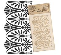 NAKLEO Plantilla de Borde para Pintura 21x45cm, Ornamento Griego Clásico Patrón, Stencil Plástico y Reutilizable de Dibujo, DIY Artesanía Manualidades Casa Decoración, Pared Madera Tejido Muebles
