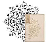 Nakleo - Plantilla de pintura de mandala, diámetro 89 cm, reutilizable de Boho Mandala, modelo de plástico para manualidades de bricolaje, diseño geométrico para pintura, pared suelo de madera, tela