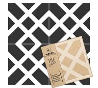 NAKLEO Plantilla de plástico reutilizable para azulejos - 20x20cm - Geometría Simétrico Líneas - Marroquí Geométrico - Paver Bloque Hormigón Suelo Pared Pintura Plantilla Madera
