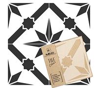 NAKLEO Plantilla de plástico reutilizable para azulejos - 20x20cm - Sagarra Estrella Geométrico - Marroquí Geométrico - Paver Bloque Hormigón Suelo Pared Pintura Plantilla Madera