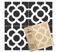 NAKLEO Plantilla de plástico reutilizable para azulejos - 25x25cm - Ravenna Trébol Flor - Marroquí Geométrico - Paver Bloque Hormigón Suelo Pared Pintura Plantilla Madera