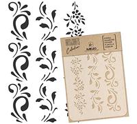 NAKLEO Plantilla para Pintar Manualidades A3 30x42cm, Flor de Frontera Planta Patrón, Stencil Plástico y Reutilizable de Dibujo, DIY Artesanía Scrapbooking Decoración, Pared Madera Tejido Muebles