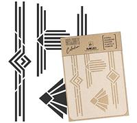 NAKLEO Plantilla para Pintar Manualidades A3 30x42cm, Marcos Art Déco Fronteras Patrón, Stencil Plástico y Reutilizable de Dibujo, DIY Artesanía Scrapbooking Decoración, Pared Madera Tejido Muebles