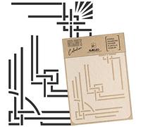 NAKLEO Plantilla para Pintar Manualidades A4 21x30cm, Marcos Art Déco Fronteras Patrón, Stencil Plástico y Reutilizable de Dibujo, DIY Artesanía Scrapbooking Decoración, Pared Madera Tejido Muebles