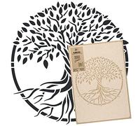 NAKLEO Plantilla para Pintar Paredes Grandes 43x64cm, Círculo Árbol Vida Patrón Plástico y Reutilizable, Stencil Manualidades DIY Artesanía Casa Decoración, Piso Madera Tejido Muebles