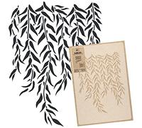 NAKLEO Plantilla Reutilizable Plástico Pared - 43x64cm - Llanto Sauce Rama Hojas - Grande Papel pintado Patrón Pintura DIY Bricolaje Artesanía - Tela Muebles Madera Lienzo