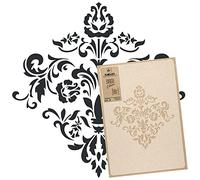 NAKLEO Plantilla Reutilizable Plástico Pared - 59x95cm - Adorno Damasco Oriente - Grande Papel pintado Patrón Pintura DIY Bricolaje Artesanía - Tela Muebles Madera Lienzo