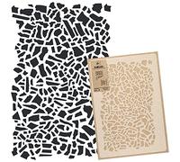 NAKLEO Plantilla Reutilizable Plástico Pared - 59x95cm - Madera Terrazo Retro - Grande Papel pintado Patrón Pintura DIY Bricolaje Artesanía - Tela Muebles Madera Lienzo