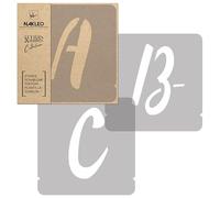 NAKLEO Plantillas de Alfabeto para Pintar Set 42 Piezas, 14cm Letras y Números Escribir a Mano Fuente Mayúscula, Stencil Plástico y Reutilizable para Dibujar DIY Artesanía, Pared Piso Madera Tejido