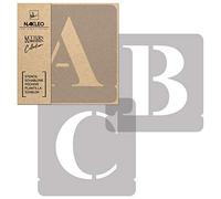 NAKLEO Plantillas de Alfabeto para Pintar Set 42 Piezas, 5cm Letras y Números Times Roman Fuente Mayúscula, Stencil Plástico y Reutilizable para Dibujar DIY Artesanía, Pared Piso Madera Tejido