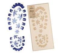 NAKLEO Plantillas de Borde de Navidad para Pintar 21x45cm, Copo de Nieve Patrón, Stencil Navideñas Plástico y Reutilizable para Spray de Nieve y Dibujar, DIY Decoración Ventana Puerta Pared Madera