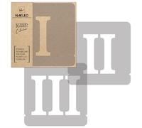 NAKLEO Plantillas de Números para Pintar Set 12 Piezas, 10cm Caracteres y Símbolos Romanos Fuente, Stencil Plástico y Reutilizable para Dibujar DIY Artesanía, Pared Suelo Madera Tejido