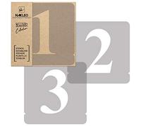 NAKLEO Plantillas de Números para Pintar Set 12 Piezas, 7cm Caracteres y Símbolos Times Roman Fuente, Stencil Plástico y Reutilizable para Dibujar DIY Artesanía, Pared Suelo Madera Tejido