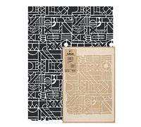 NAKLEO Plantillas para Pintar Paredes Grandes 59x95cm, Mosaico Azteca Patrón, Stencil Plástico y Reutilizable, Geométrico Papel Pintado, Dibujo Manualidades DIY Casa Decoración