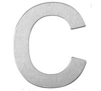 Nakloe - Numero de casa exterior - Numero casa - Altura 8 cm - Adhesivo - Numero de calle moderno cepillado - Numero buzón (C)