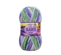 NAKO Boho Desen Sock Yarn - Ovillo de lana de 75 % lana, 25 % poliamida (100 g/400 m), hilo estampado jacquard para calcetines, suéteres, chales - 32840