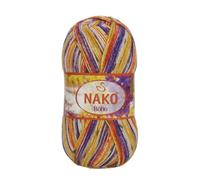 NAKO Boho Desen Sock Yarn - Ovillo de lana de 75 % lana, 25 % poliamida (100 g/400 m), hilo estampado jacquard para calcetines, suéteres, chales - 32842