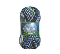 NAKO Boho Desen Sock Yarn - Ovillo de lana de 75 % lana, 25 % poliamida (100 g/400 m), hilo estampado jacquard para calcetines, suéteres, chales - 32839