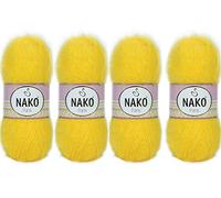 NAKO Paris 11872 - Hilo de tejer, hilo de ganchillo, chal acrílico para bufanda, 4 madejas (bola), 40% acrílico premium, 60% poliamida cada madeja/ovillo de 100 g, 268 yardas (girasol 11872)