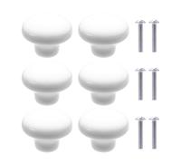 NAKUPENDA 6Pcs Pomos de Cerámica para Armario Redondas Perillas de Los Muebles para Habitación de Niños Gabinetes de Cocina Estantería (Blanco)