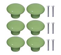 NAKUPENDA 6Pcs Pomos de Cerámica para Armario Redondas Perillas de Los Muebles para Habitación de Niños Gabinetes de Cocina Estantería (Verde)