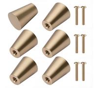 NAKUPENDA 6Pcs Pomos para Muebles Sólido Latón Pomos para Armarios Asa de Latón Macizo Tiradores Cajones Cocina para Armario Librería (15x19mm)