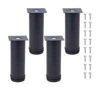 NAKUPENDA Patas Ajustables para Muebles 4Pcs Patas de Acero Inoxidable para Muebles Diámetro 50mm para Sofá, Mesa,Muebles (15cm Altura,Negro)