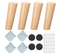 NAKUPENDA Patas Muebles Madera 4Pcs Patas de Sofá Cono Oblicuo Patas de Mesa Madera para Sofá TV Armario Cama Mesa de Comedor (15cm Altura)