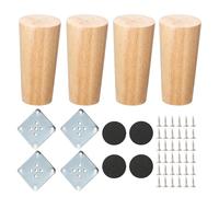 NAKUPENDA Patas Muebles Madera 4Pcs Patas de Sofá Patas Cónicas Recto Patas de Mesa Madera para Sofá TV Armario Cama Mesa de Comedor (10cm Altura)
