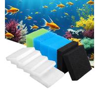 Nakutita Esponjas de filtro para peceras, juego de espuma de filtro de acuario compatible para Juwel Compact/Bioflow 3.0/M, 2 azules finas, 1 azul grueso, 1 esponja verde, 2 esponjas de carbón
