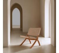 Nala butaca plegable de madera maciza de haya y cuerda trenzada