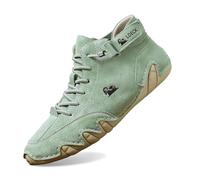 NaLatia Men's Handmade Suede High Boots, Waterproof Lightweight Non-Slip Unisex Outdoor Breathable Shoes for Hiking, Camping & Driving Barefoot ShoesBarefoot Shoes