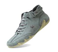 NaLatia Men's Handmade Suede High Boots, Waterproof Lightweight Non-Slip Unisex Outdoor Breathable Shoes for Hiking, Camping & Driving Barefoot ShoesBarefoot Shoes