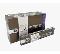 NALE. Vijayshree Golden Nag Sandalwood Incienso Masala Agarbathi, Pack de 12 Cajas de 15g (Sándalo)