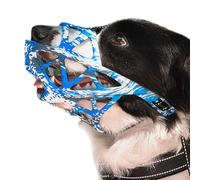 NALEINING Bozal para perro, antidesgarros, antiladridos, permite beber, bozal profesional para mascotas (mediano, azul camuflaje)