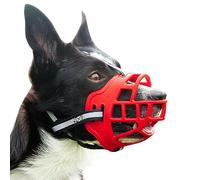 NALEINING Bozal para perro, antimordeduras y antiladridos, bozal profesional para perros grandes, medianos y pequeños (XS, rojo)