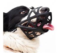 NALEINING Bozal para perro, bozales de cesta de plástico suave para perro, suave y cómodo, antimordeduras y antiladridos, permite beber y jadear, negro (grande)