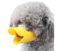 NALEINING Bozal para perro, silicona suave, cómodo y transpirable, bonito bozal para perros pequeños (pequeño, amarillo)