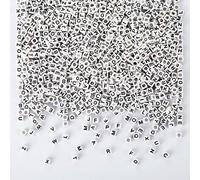 Naler 1200 Abalorios Letras Cuadradas Cuentas Alfabeto para Pulseras DIY Manualidades(6mm, 26 Letras)
